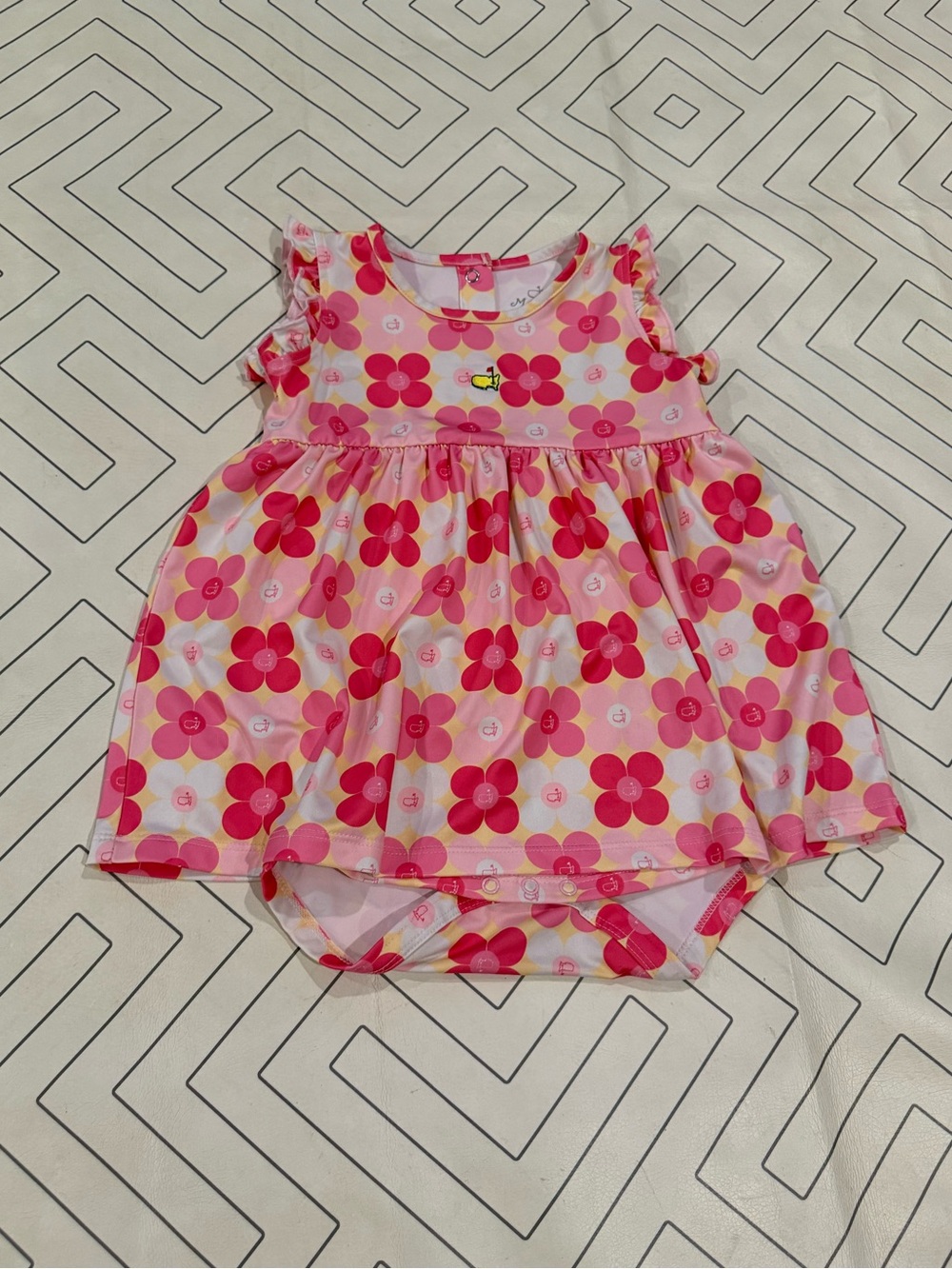 Masters Kids Pink Floral Onesie Dress